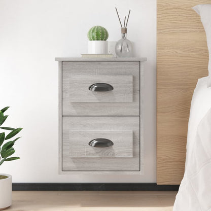 Gray Sonoma Wall-Mounted Bedside Cabinets Set, 2pcs 41.5x36x53cm