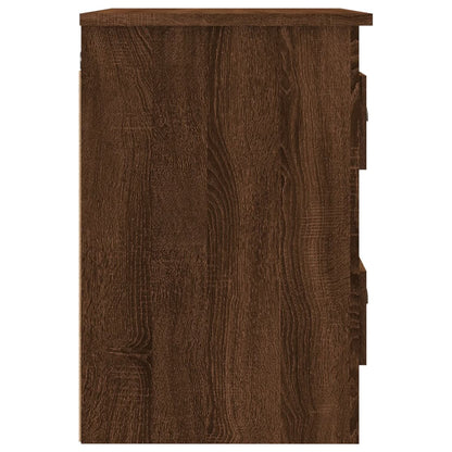 Brown Oak Wall-mounted Bedside Cabinets - Set of 2, 41.5x36x53cm