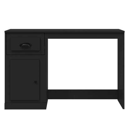 Black Engineered Wood Desk with Drawer, 115x50x75 cm