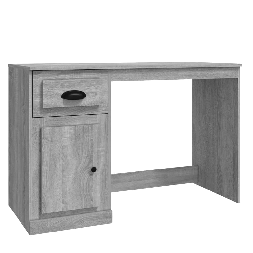 Stylish Grey Sonoma Desk with Drawer - 115x50x75 cm, Engineered Wood