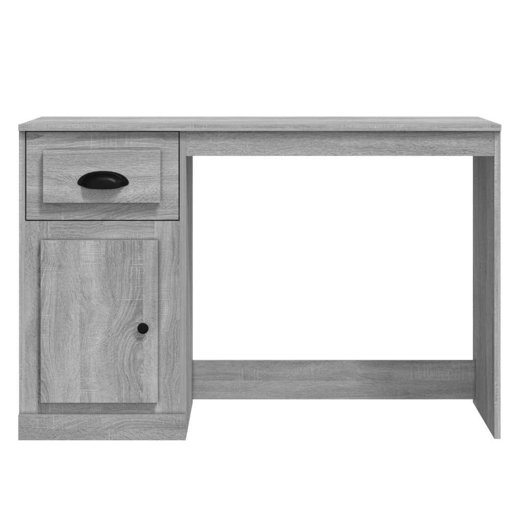 Stylish Grey Sonoma Desk with Drawer - 115x50x75 cm, Engineered Wood