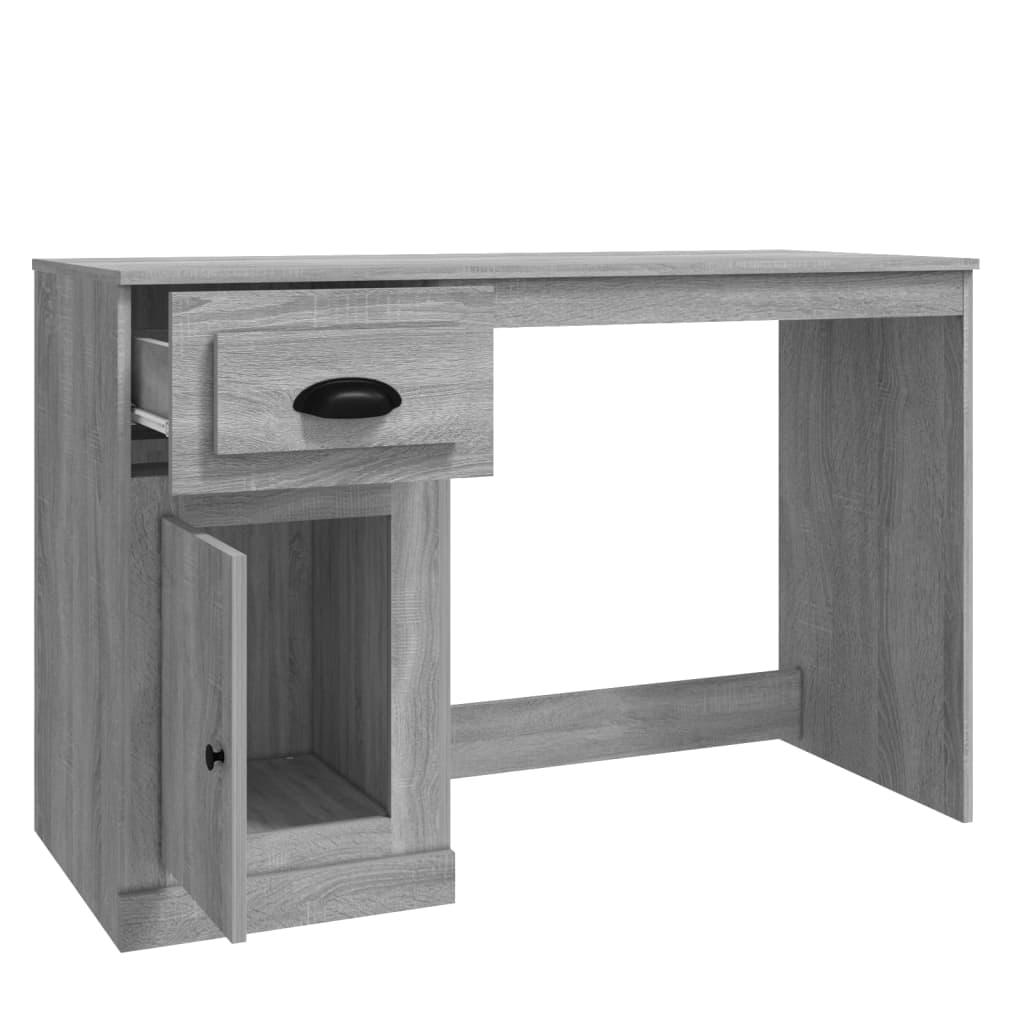 Stylish Grey Sonoma Desk with Drawer - 115x50x75 cm, Engineered Wood