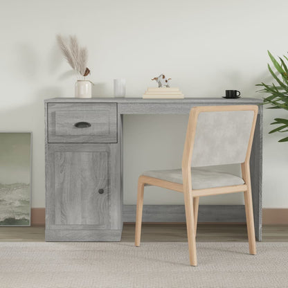 Stylish Grey Sonoma Desk with Drawer - 115x50x75 cm, Engineered Wood