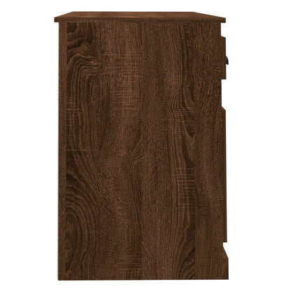 Brown Oak Desk with Drawer, Engineered Wood, 115x50x75 cm