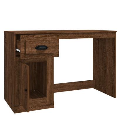 Brown Oak Desk with Drawer, Engineered Wood, 115x50x75 cm