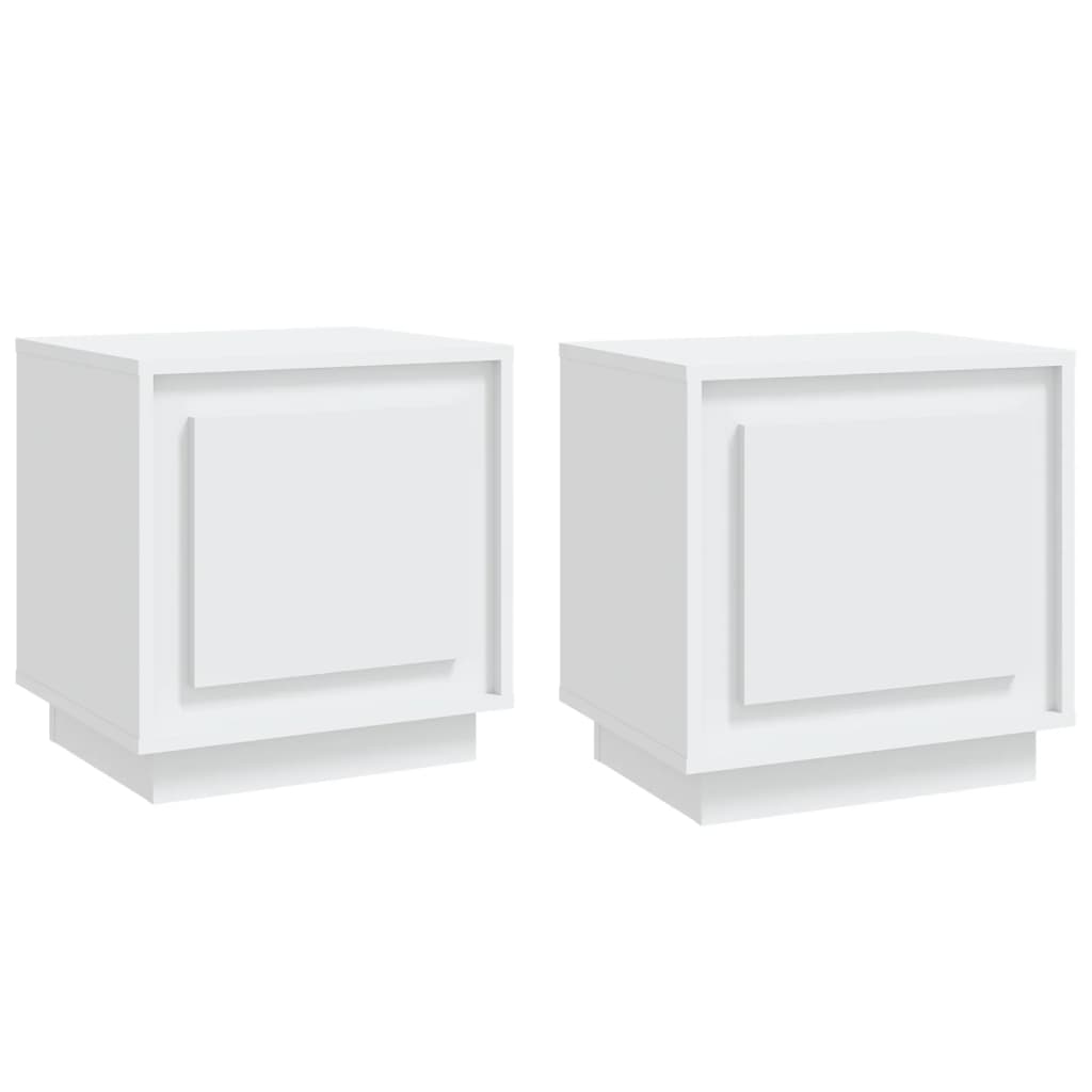 White Bedside Cabinets 2 Pcs - Engineered Wood 44x35x45 cm