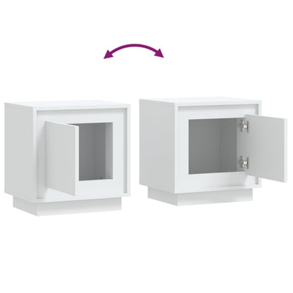White Bedside Cabinets 2 Pcs - Engineered Wood 44x35x45 cm