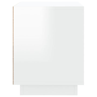 2pcs High Gloss White Bedside Cabinets, 44x35x45cm Engineered Wood