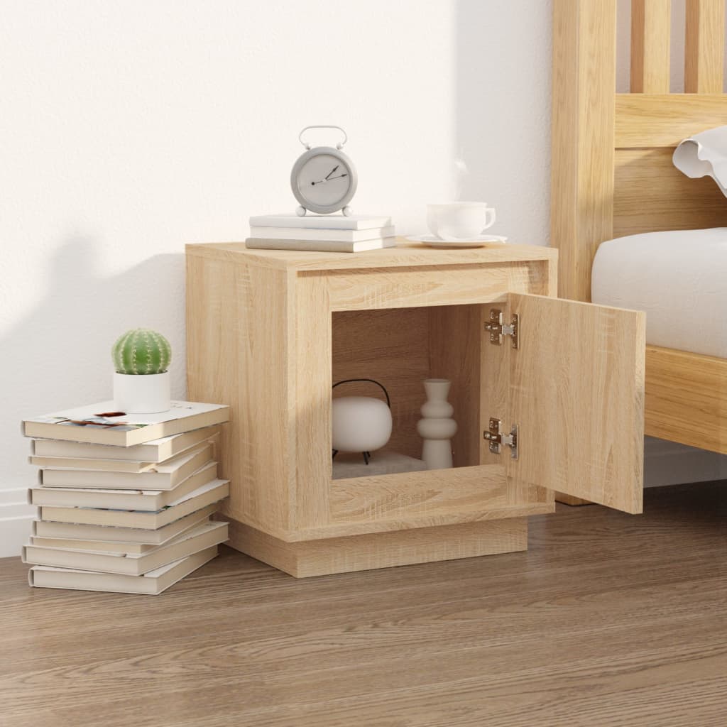 Sonoma Oak Bedside Cabinet 44x35x45 cm Engineered Wood