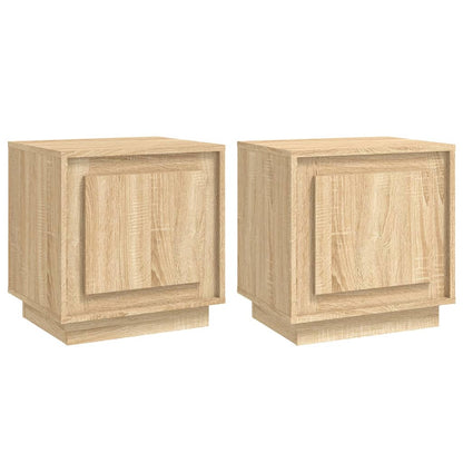 Set of 2 Sonoma Oak Bedside Cabinets, Engineered Wood, 44x35x45 cm