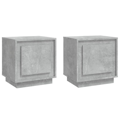 Concrete Grey Bedside Cabinets Set of 2 - 44x35x45 cm Engineered Wood
