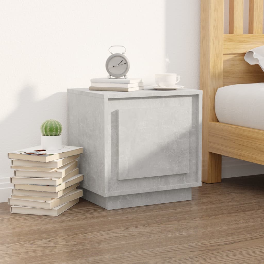 Concrete Grey Bedside Cabinets Set of 2 - 44x35x45 cm Engineered Wood