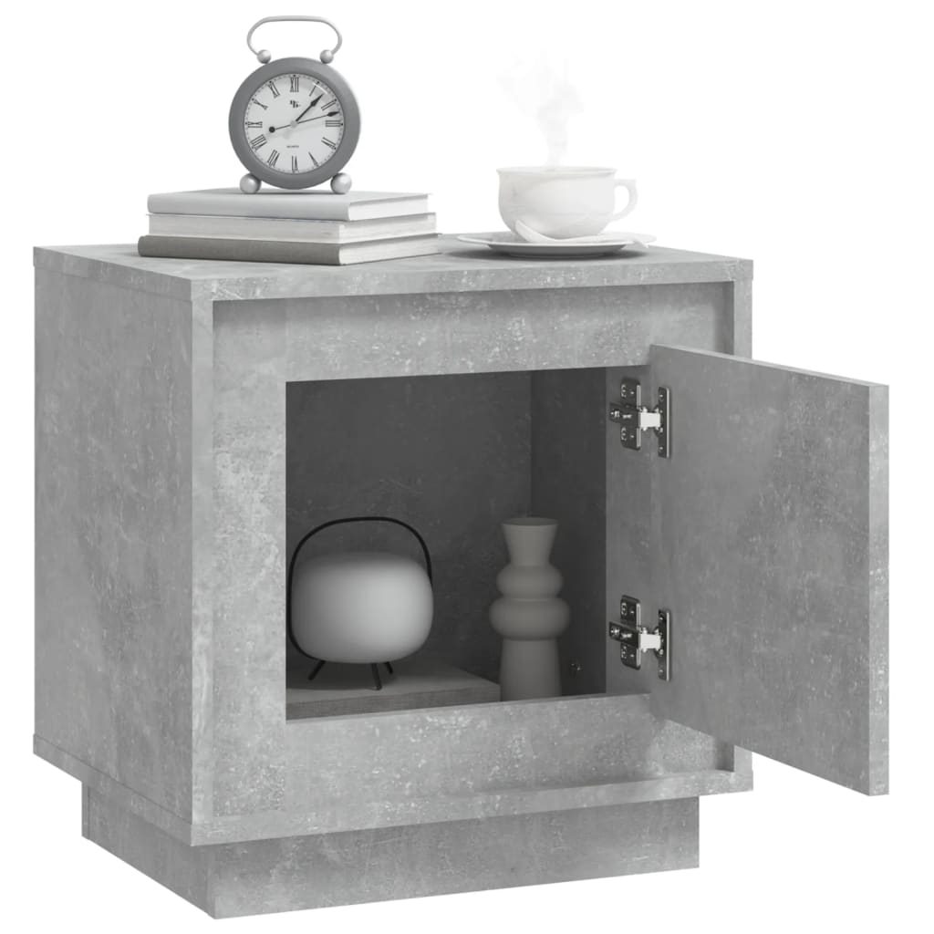 Concrete Grey Bedside Cabinets Set of 2 - 44x35x45 cm Engineered Wood
