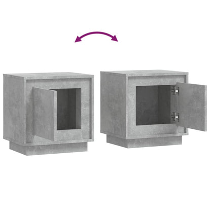 Concrete Grey Bedside Cabinets Set of 2 - 44x35x45 cm Engineered Wood