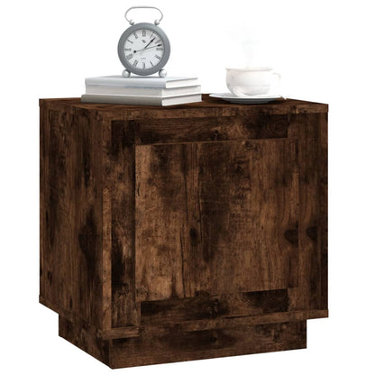 Smoked Oak Bedside Cabinet - 44x35x45 cm, Engineered Wood