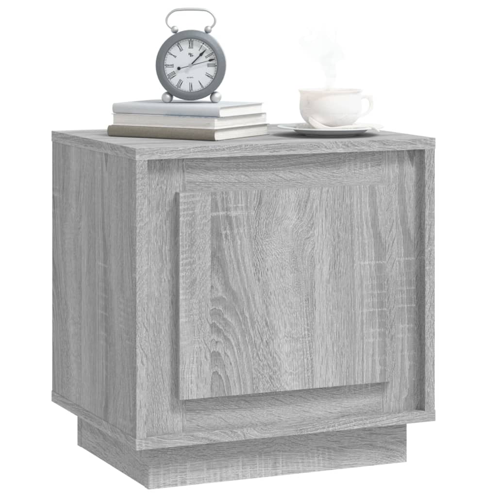 Grey Sonoma Bedside Cabinets Set of 2 - Engineered Wood, 44x35x45 cm
