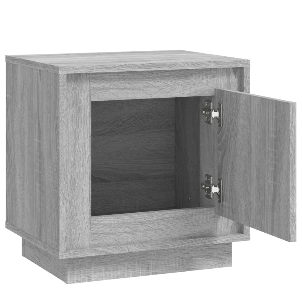 Grey Sonoma Bedside Cabinets Set of 2 - Engineered Wood, 44x35x45 cm