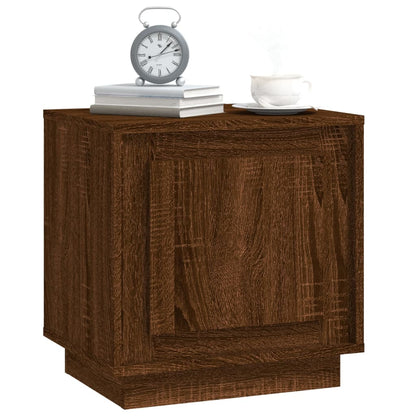 Brown Oak Bedside Cabinet 44x35x45 cm - Engineered Wood