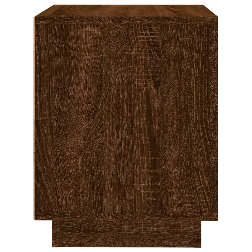 Brown Oak Bedside Cabinet 44x35x45 cm - Engineered Wood