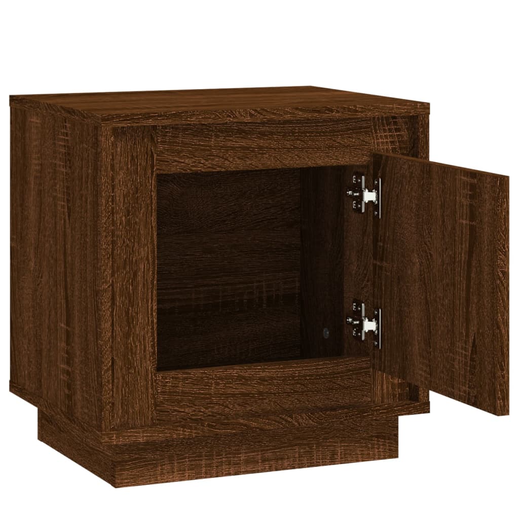 Brown Oak Bedside Cabinets 2 pcs - 44x35x45 cm Engineered Wood