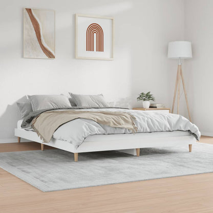 High Gloss White Bed Frame 200x200 cm - Modern & Stylish Design