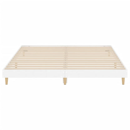 High Gloss White Bed Frame 200x200 cm - Modern & Stylish Design
