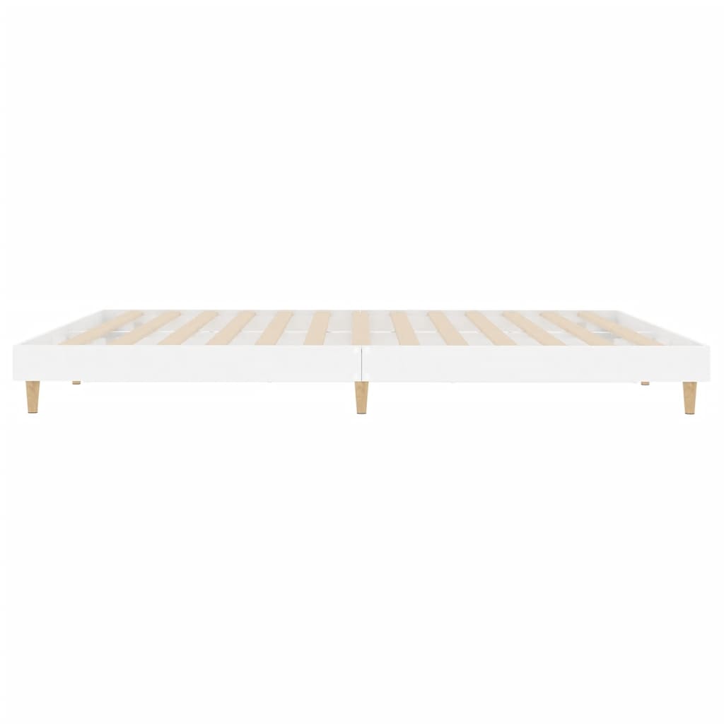 High Gloss White Bed Frame 200x200 cm - Modern & Stylish Design
