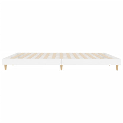 High Gloss White Bed Frame 200x200 cm - Modern & Stylish Design