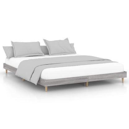 Grey Sonoma Engineered Wood Bed Frame, 200x200 cm - No Mattress