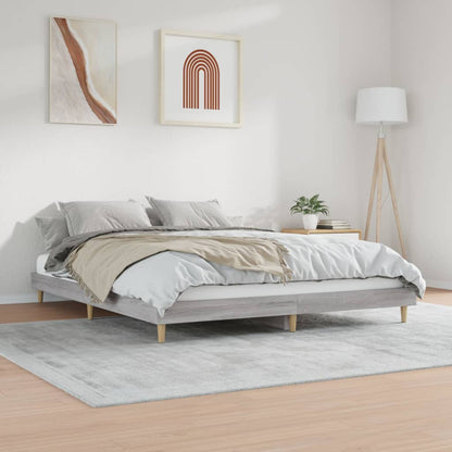 Grey Sonoma Engineered Wood Bed Frame, 200x200 cm - No Mattress