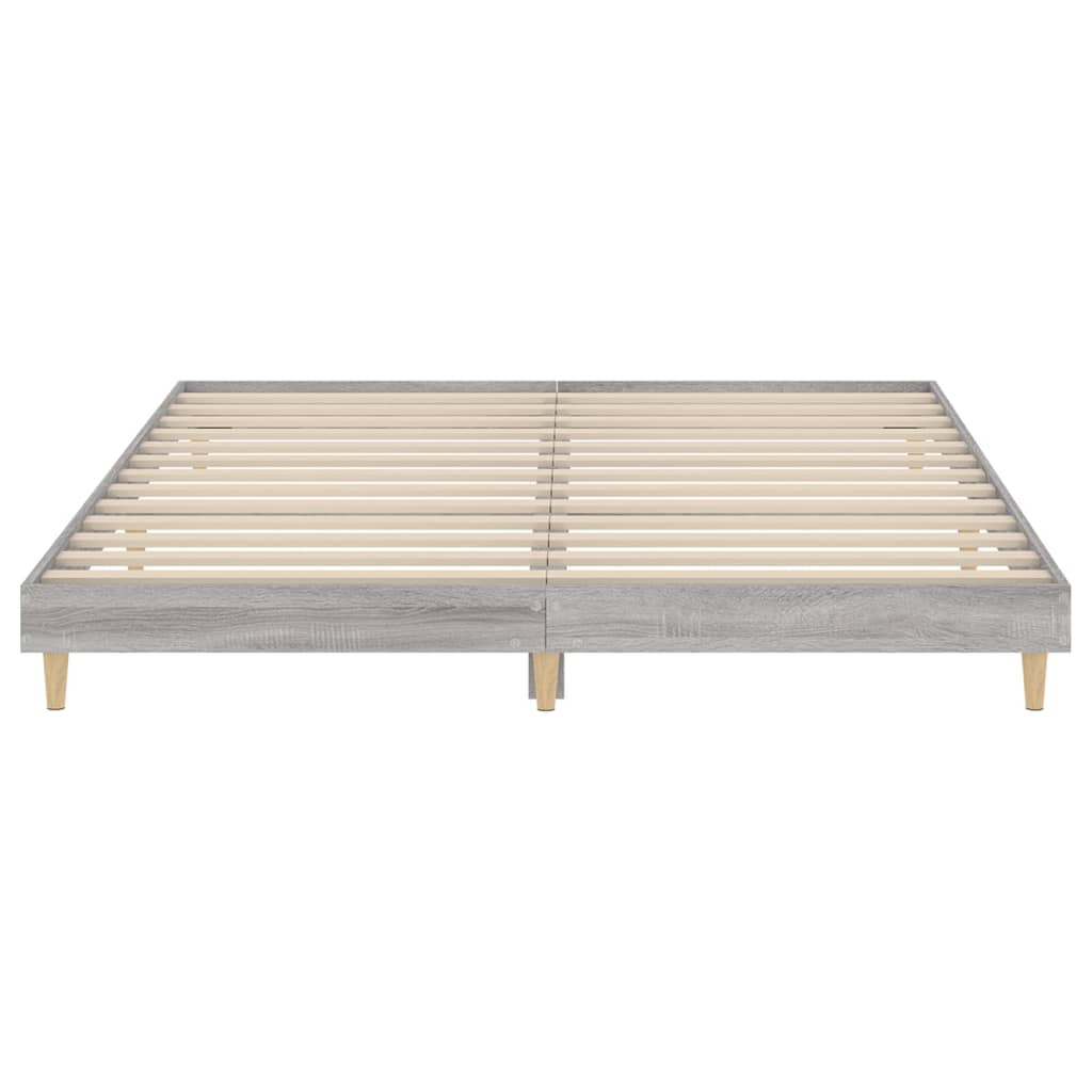 Grey Sonoma Engineered Wood Bed Frame, 200x200 cm - No Mattress