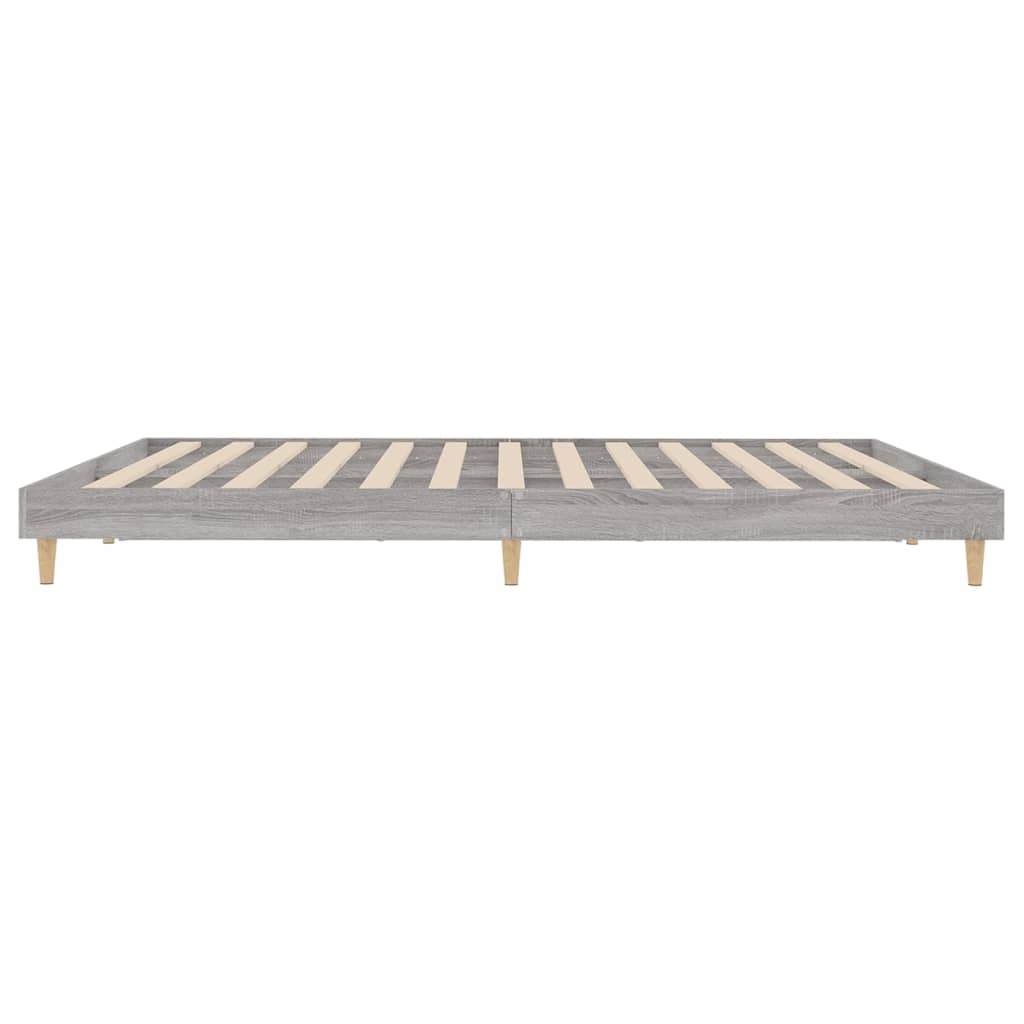 Grey Sonoma Engineered Wood Bed Frame, 200x200 cm - No Mattress