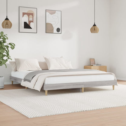 Grey Sonoma Engineered Wood Bed Frame, 200x200 cm - No Mattress