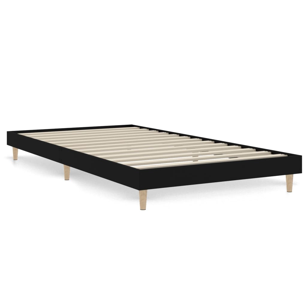 Black Engineered Wood Bed Frame 100x200 cm - No Mattress Included