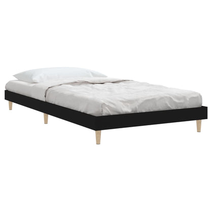 Black Engineered Wood Bed Frame 100x200 cm - No Mattress Included