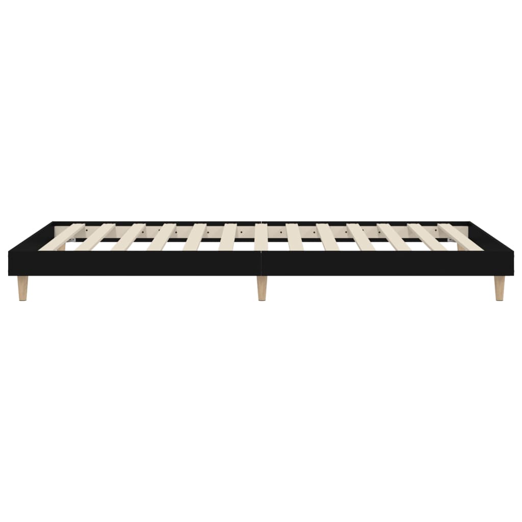 Black Engineered Wood Bed Frame 100x200 cm - No Mattress Included
