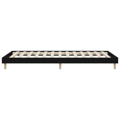 Black Engineered Wood Bed Frame 100x200 cm - No Mattress Included
