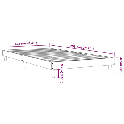 Black Engineered Wood Bed Frame 100x200 cm - No Mattress Included