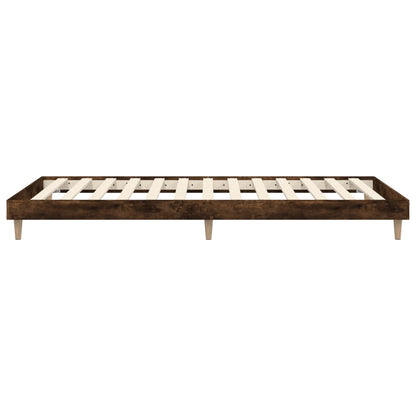 Smoked Oak Bed Frame 100x200 cm, Engineered Wood (No Mattress)
