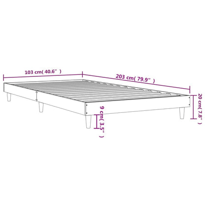 Smoked Oak Bed Frame 100x200 cm, Engineered Wood (No Mattress)