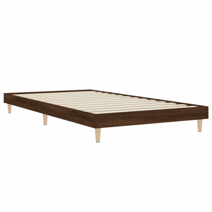 Brown Oak Engineered Wood Bed Frame 90x200 cm - No Mattress Included