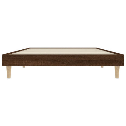 Brown Oak Engineered Wood Bed Frame 90x200 cm - No Mattress Included