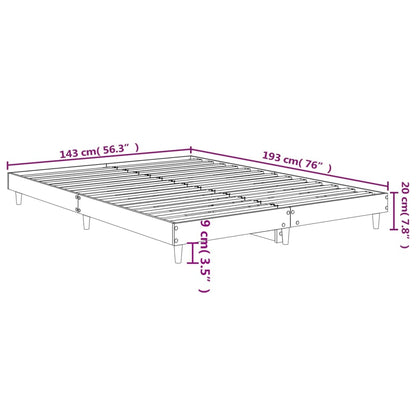 Bed Frame without Mattress Black 140x190 cm Engineered Wood