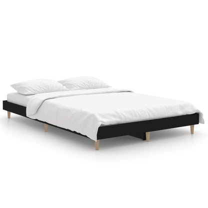 Black Engineered Wood Bed Frame 120x190cm Small Double Size
