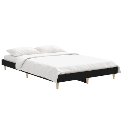 Black Engineered Wood Bed Frame 120x190cm Small Double Size