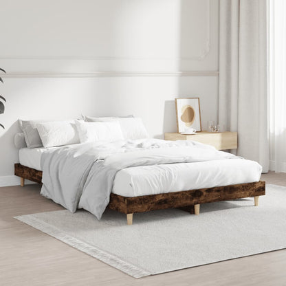 Smoked Oak Small Double Bed Frame 120x190 cm - No Mattress Included