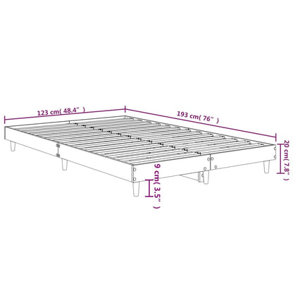 Smoked Oak Small Double Bed Frame 120x190 cm - No Mattress Included