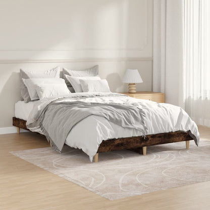Smoked Oak Small Double Bed Frame 120x190 cm - No Mattress Included