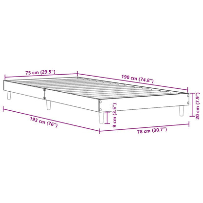Sonoma Oak Small Single Bed Frame 75x190 cm - Engineered Wood