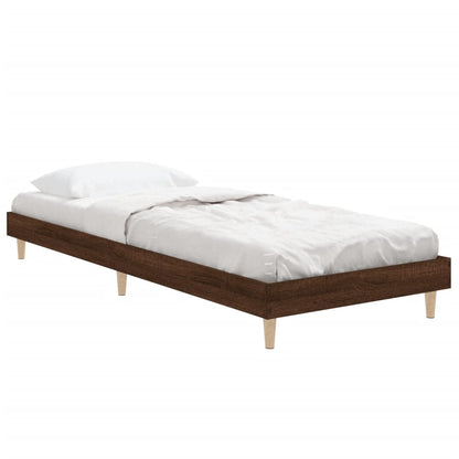 Small Single Brown Oak Bed Frame 75x190 cm - Engineered Wood